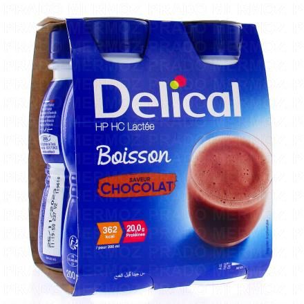 DELICAL HP HC Boisson lactée saveur chocolat 4x200ml