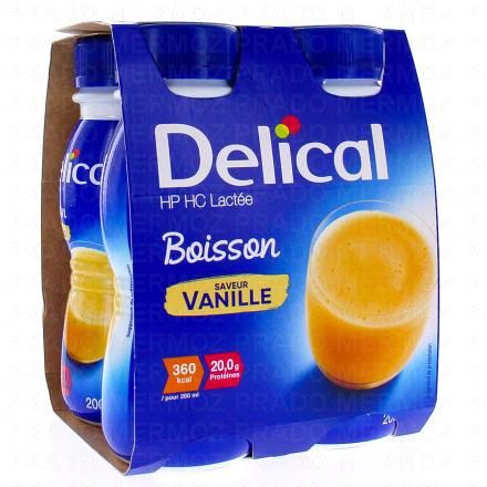 DELICAL HP HC Boisson lactée saveur vanille 4x200ml