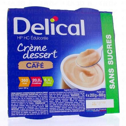 DELICAL Crème dessert - HP HC Edulcorée saveur café 4x200g