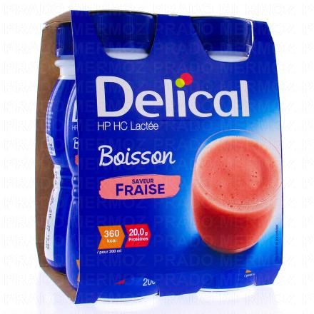 DELICAL HP HC Lactée Boisson saveur fraise 4x200ml