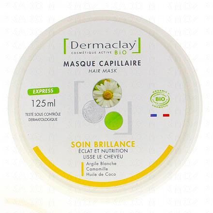 DERMACLAY Masque capillaire soin brillance bio 125ml