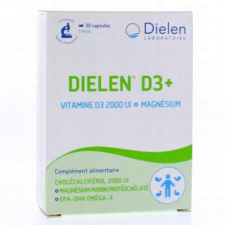 DIELEN D3+ - Vitamine D3 2000ui + magnésium x30 comprimés