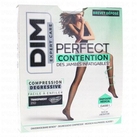 DIM Perfect contention - Collant transparent 25D couleur noir (taille 4)