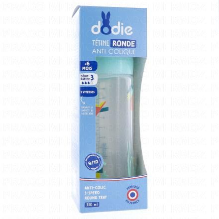 Biberon anti-colique +6mois tétine ronde débit 3 décoré 330ml 3