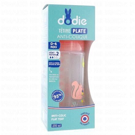 Biberon anti-colique tétine plate rose 270ml 2