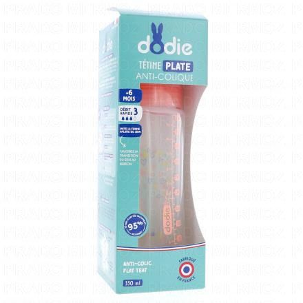 Biberon anti-colique tétine plate rose 330ml 3