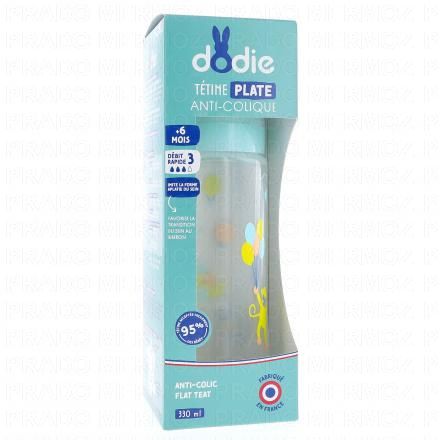 Biberon anti-colique tétine plate vert 330ml 3