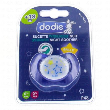 DODIE Sucette à l'unité +18 mois physiologique nuit silicone REF P48