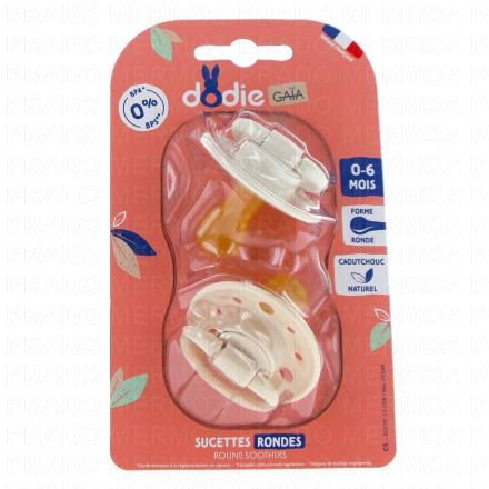 DODIE Sucettes duo ronde 0-6 mois (beige)