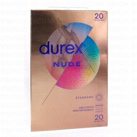 DUREX Préservatifs - Nude Sans Latex - Sensation Peau Contre Peau (20 préservatifs)
