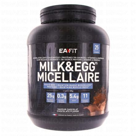 EAFIT MILK & EGG 95 micellaire saveur chocolat pot de 750gr