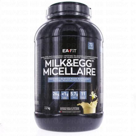 EAFIT Milk & Egg 95 micellaire saveur vanille pot de 2,2kg