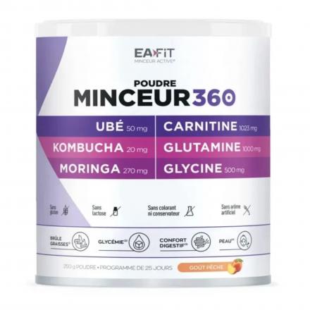 EAFIT Poudre minceur 360 Ube Kombuche gout p&ecirc;che 275g