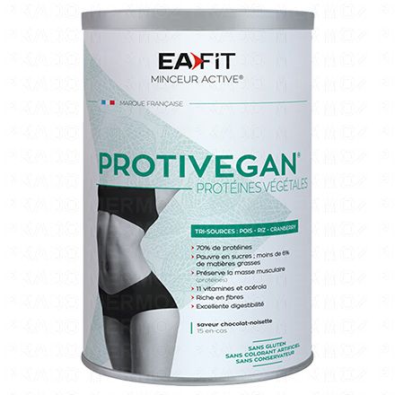 EAFIT Protivegan protéines végétales goût chocolat-noisette pot 450 g