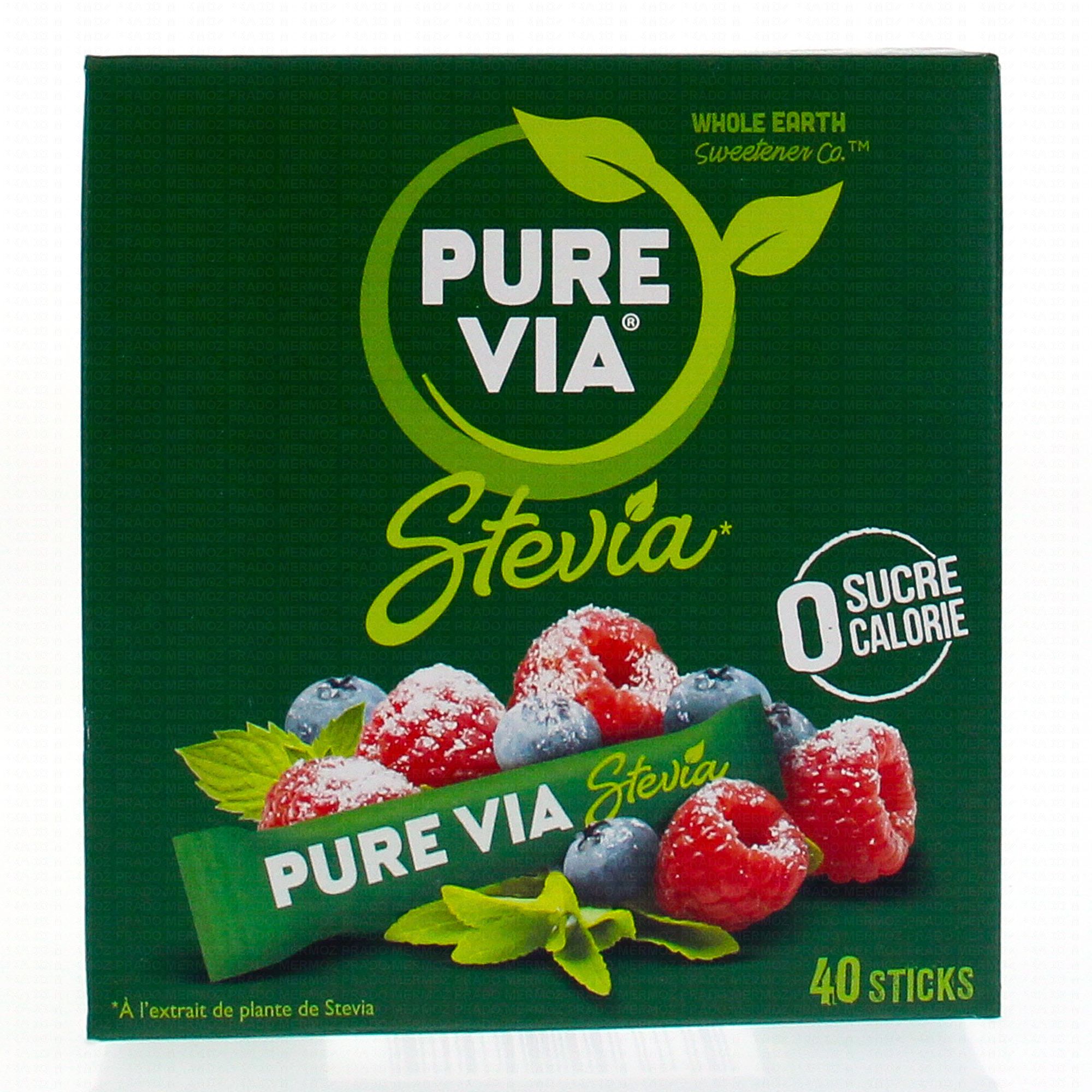 PURE VIA stevia 40 sticks - Parapharmacie Prado Mermoz