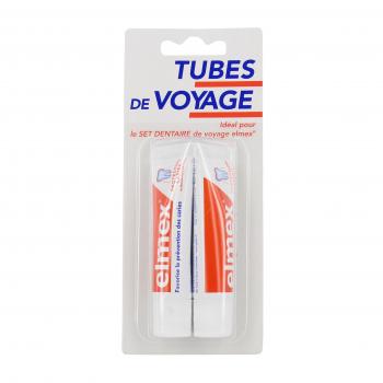 ELMEX Dentifrice protection caries tubes de voyage lot de 2 tubes 12ml