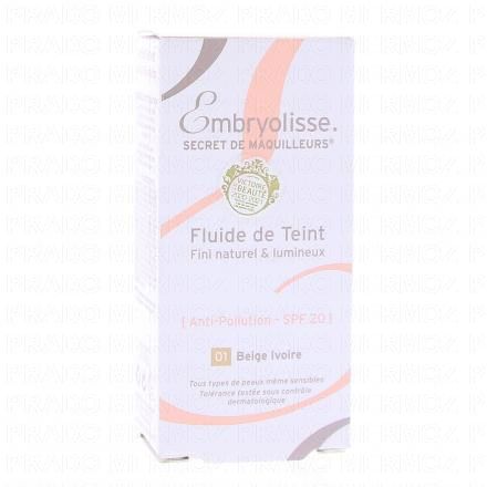 EMBRYOLISSE Fluide de Teint 01 Beige Ivoire SPF20 30ml