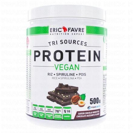 Protéine végétale - tri sources - Eric Favre - saveur chocolat - noisette  -750g