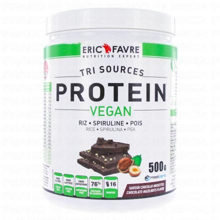 ERIC FAVRE Tri Sources - Protéine végan saveur chocolat noisette 500gr