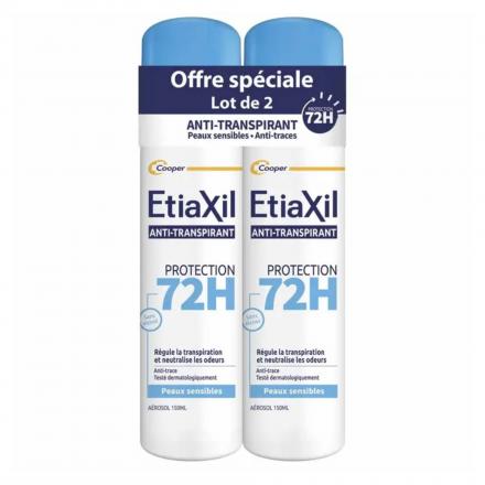 ETIAXIL Anti-Transpirant - D&eacute;odorant Protection 72h lot 2 x 150ml