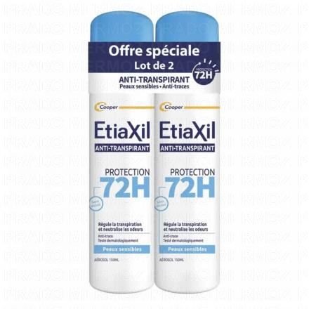 ETIAXIL Anti-Transpirant - D&eacute;odorant Protection 72h (lot 2 x 150ml)