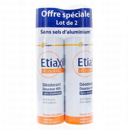 ETIAXIL Déodorant douceur 48h aérosol lot de 2 aérosol 150ml