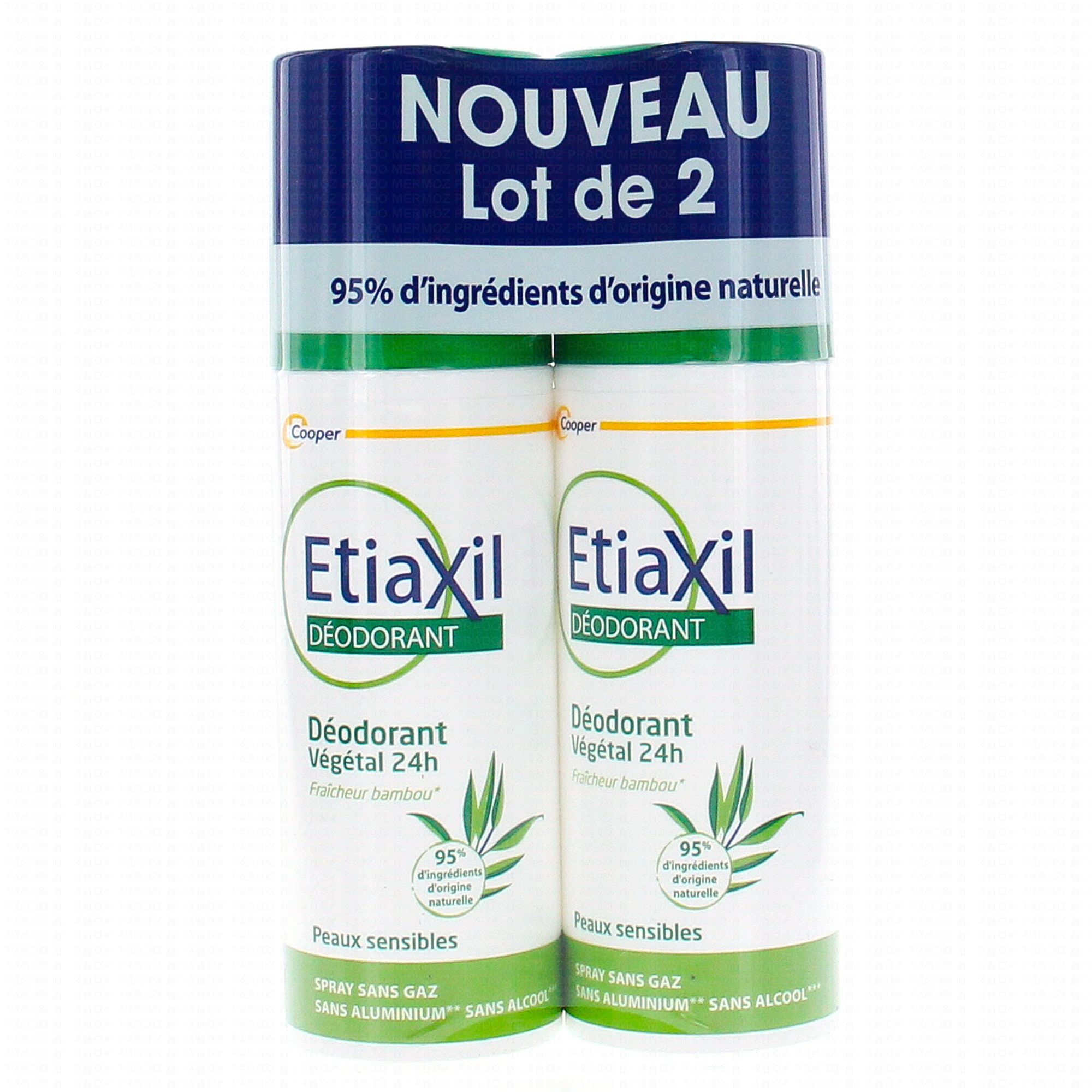 ETIAXIL Déodorant végétal 24h en spray spray 2x100ml Parapharmacie