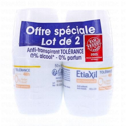 Tolérance -Déodorant Anti-Transpirant Roll-on 48H 50ml lot de 2 2