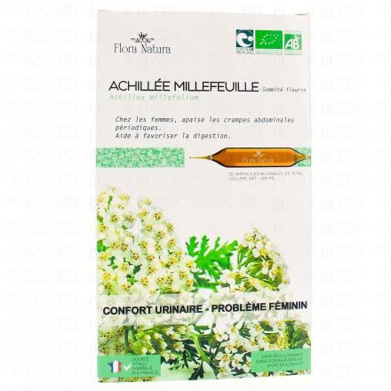 FLORA NATURA Achillée Millefeuille Bio 20 Ampoules de 15ml