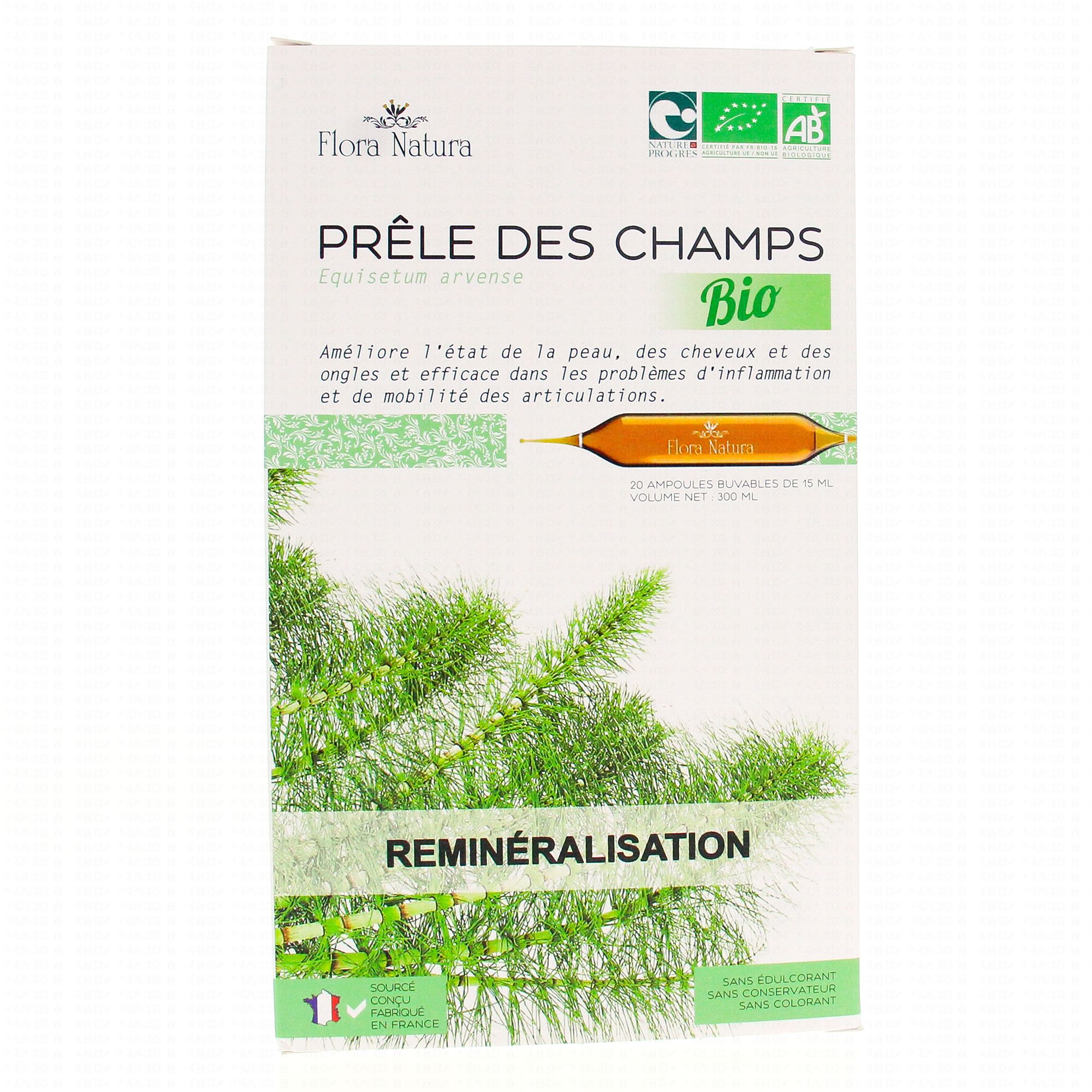 FLORA NATURA Prêle Des Champs Bio 20 Ampoules de 15ml