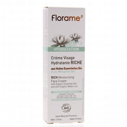 FLORAME Hydratation crème visage hydratante riche bio tube 50ml