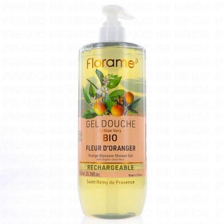 Gel douche à l'aloé vera bio fleur d'oranger 750ml