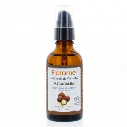 FLORAME Huile végétale vierge bio Macadamia flacon pompe 50ml