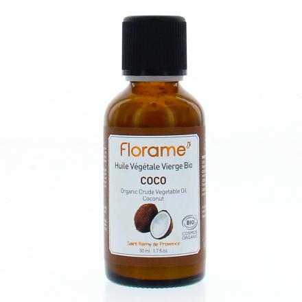 FLORAME Huile végétale vierge bio de coco flacon 50ml