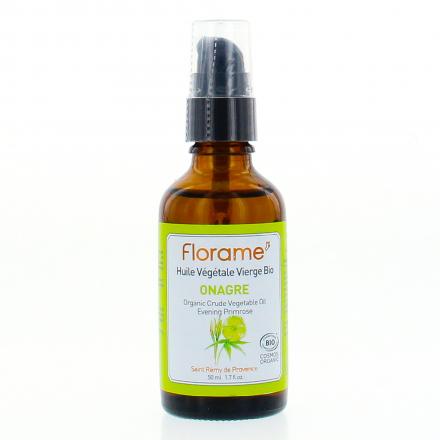 FLORAME Huile végétale vierge bio onagre flacon pompe 50ml