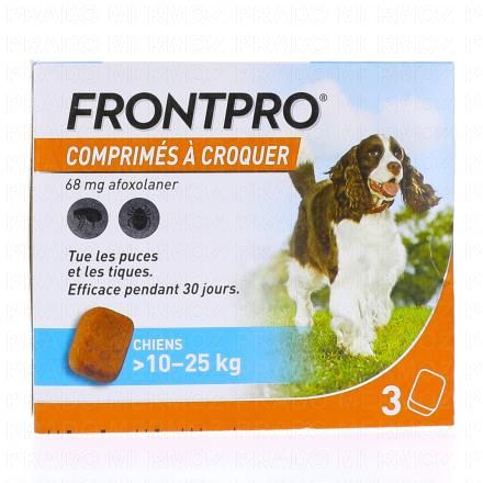 FRONTLINE Frontpro Comprimés Antiparasitaire chiens 10-25kg x3comprimés