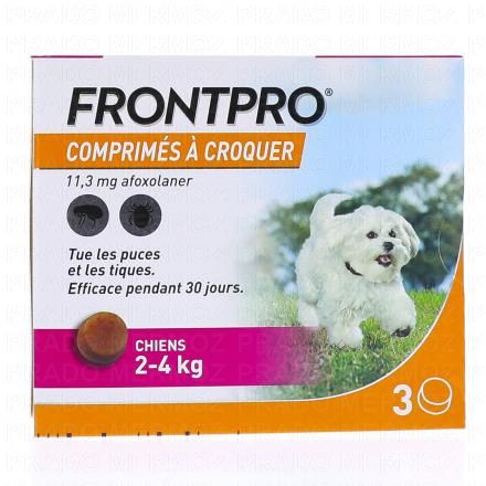 FRONTLINE Frontpro Comprimés Antiparasitaire chiens 2-4kg x3comprimés