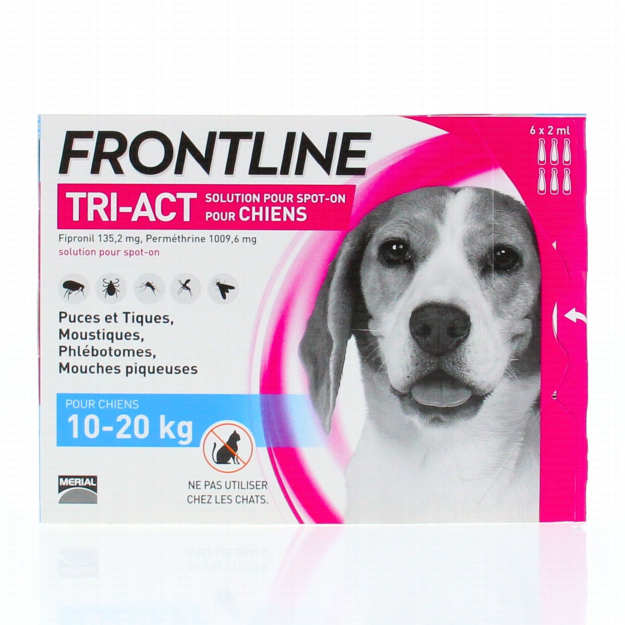 Frontline Tri Act Anti Parasitaire Chiens 10 20 Kg Pipettes 6x2ml