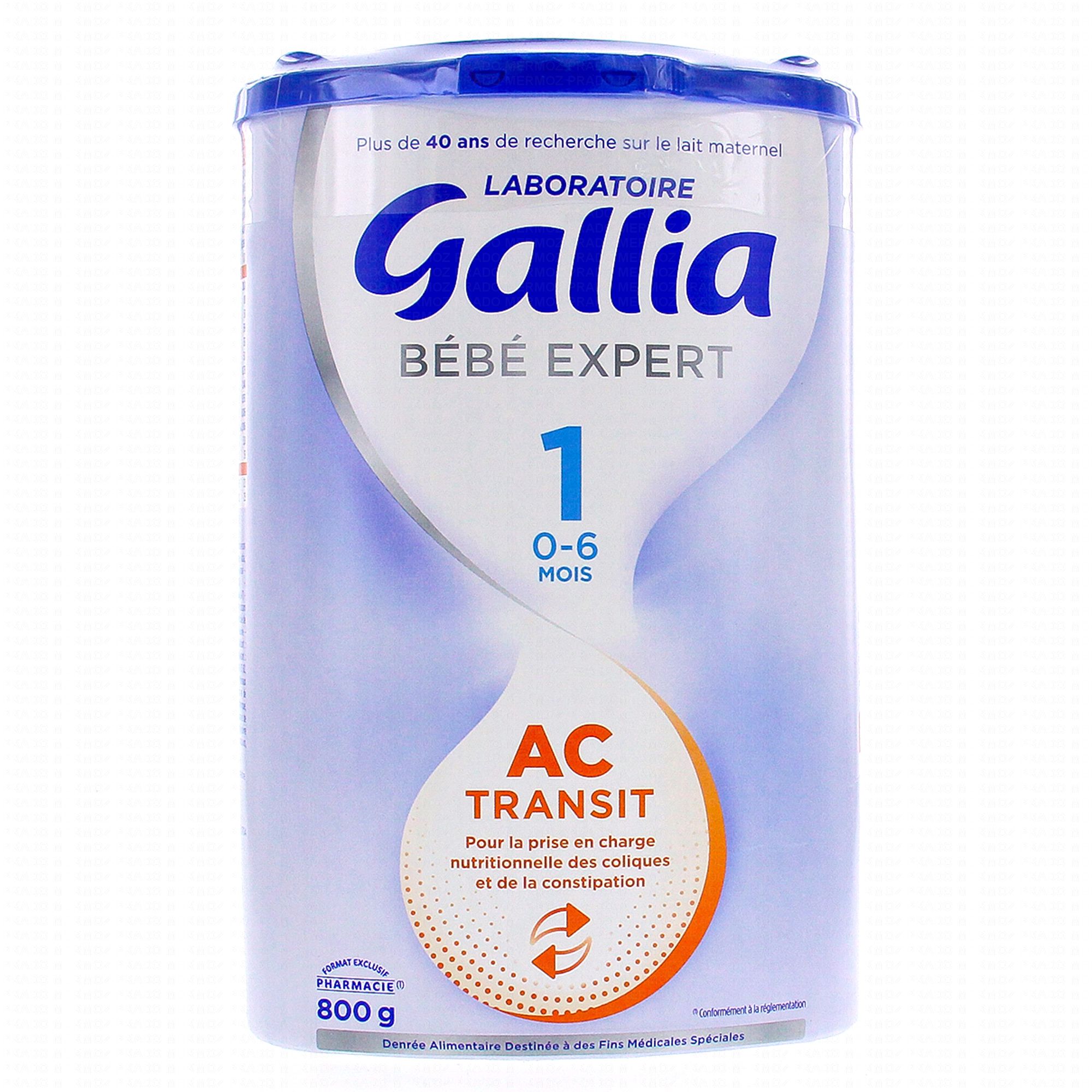 GALLIA AC transit Lait 1er age 0-6 mois 800g - Parapharmacie Prado Mermoz