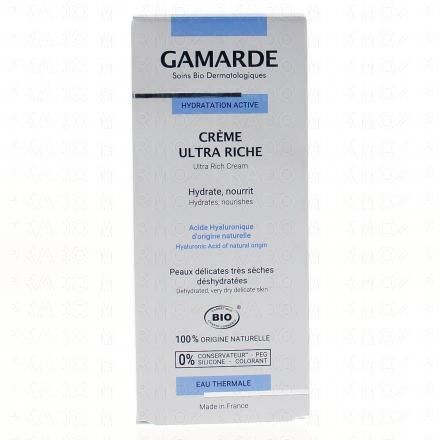 GAMARDE Hydratation active crème ultra riche bio tube 40g
