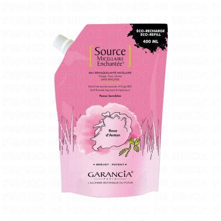 GARANCIA Source micellaire enchantée - Eau démaquillante parfum rose d'antan (eco recharge 400ml)