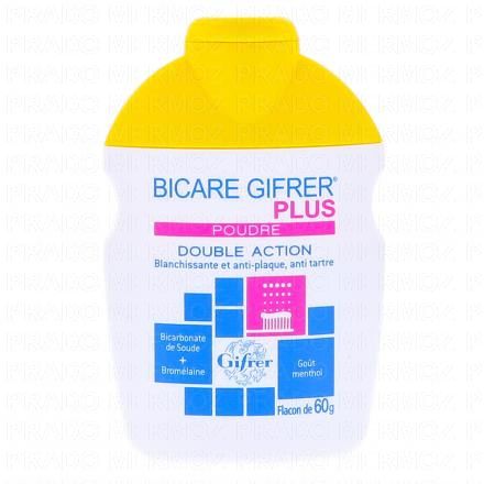 GIFRER Bicare plus dentifrice poudre double action flacon 60g