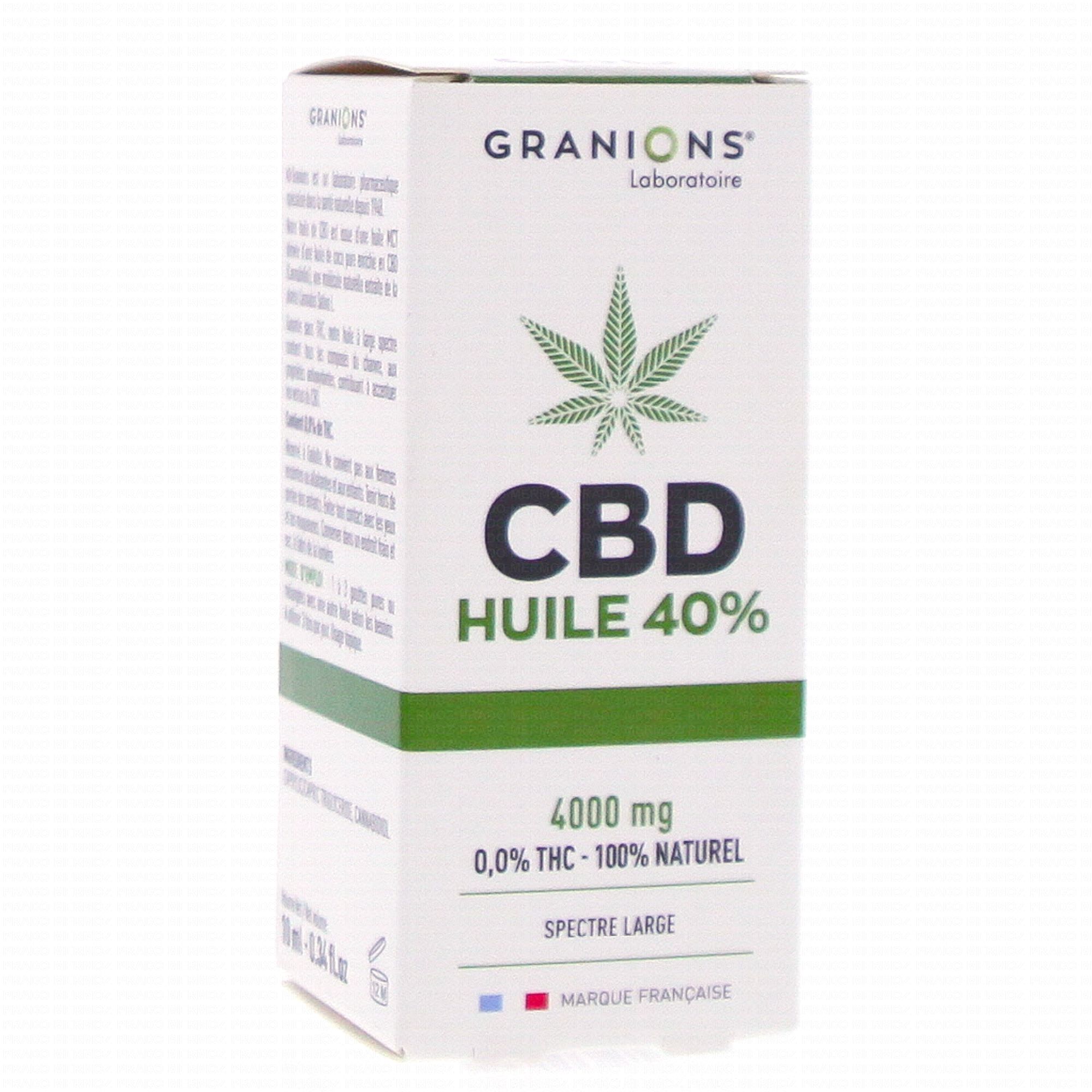 Huile de CBD 40%, 10ml  Laboratoire des Granions - Parapharmacie Boticinal