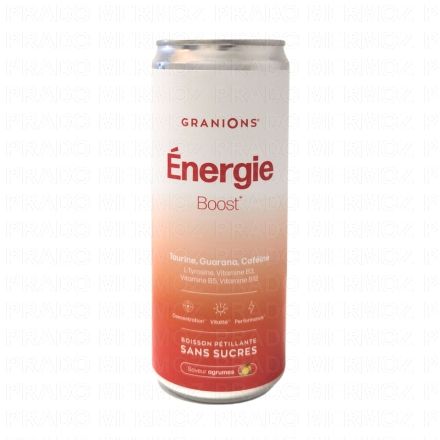 GRANIONS Energie Boost Boisson pétillante sans sucre 330ml