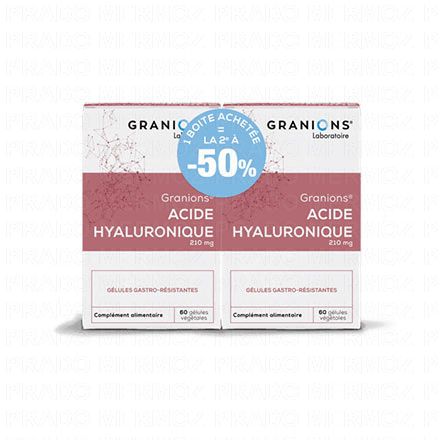GRANIONS Les essentiels - Acide hyaluronique boite de 60 gélules (lot de 2 boîtes de 60 gélules)