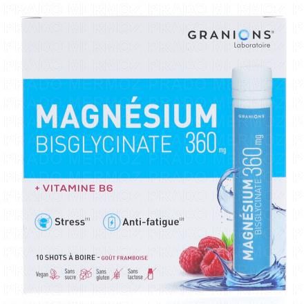 GRANIONS Magnésium Bisglycinate 360mg 10 shots