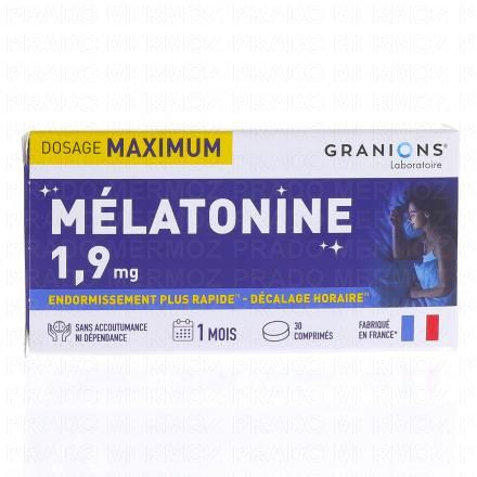 Mélatonine 1.9mg boite de 30 comprimés