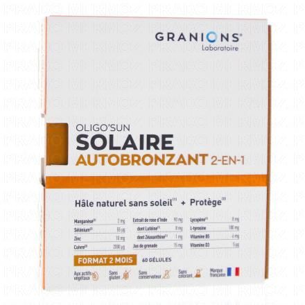 GRANIONS Oligo'sun Solaire autobronzant 2 en 1 x60 gélules