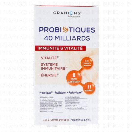 GRANIONS Probiotiques - Immunité & Vitalité x40 Gélules