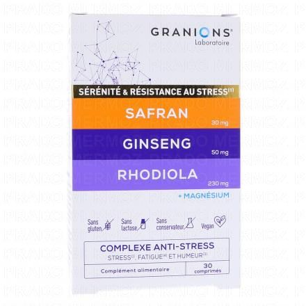 GRANIONS S&eacute;r&eacute;nit&eacute; & R&eacute;sistance au Stress 30 comprim&eacute;s